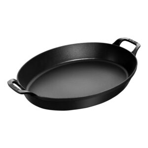 Staub Cast Iron - Baking Dishes & Roasters 14.5-inch, Oval, Baking Dish, Black Matte