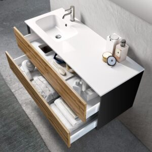 Ensemble De Salle De Bain Vasque SX 4 PièCes IGEA ChêNe Miel