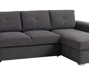 Sofa bed chaise longue VEJLBY dark grey fabric