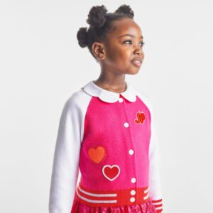 Girl Varsity-style cardigan