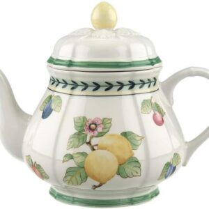 Villeroy & Boch French Garden Fleurence Teapot, 34 oz, White/Multicolored