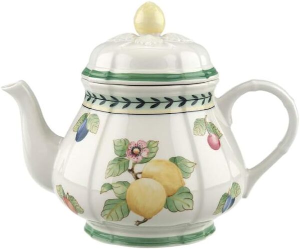 Villeroy & Boch French Garden Fleurence Teapot, 34 oz, White/Multicolored