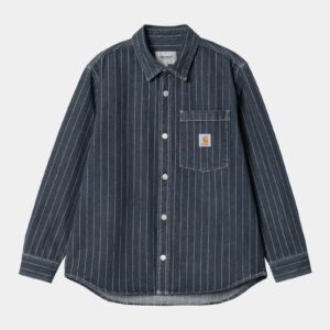 Orlean Stripe Shirt Jacket | Blue / White (stone washed)