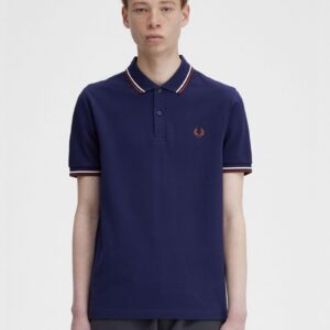 The Fred Perry ShirtM3600 French Navy / Ecru / Whisky Brown
