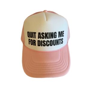 light pink and white trucker style cap