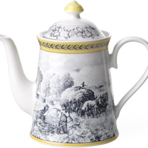 Villeroy & Boch Audun Ferme 44-Oz. Coffeepot, Yellow/Black/White