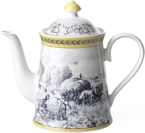 Villeroy & Boch Audun Ferme 44-Oz. Coffeepot, Yellow/Black/White
