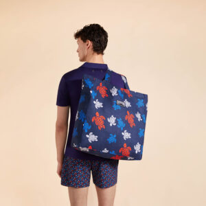 Unisex Linen Beach Bag Tortues Multicolores