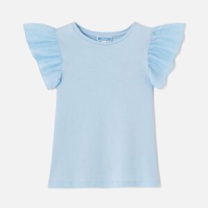 Girl T-shirt with ruffled sleeves
