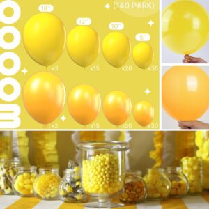 Boho Yellow and Orange Balloons 140 Pcs
