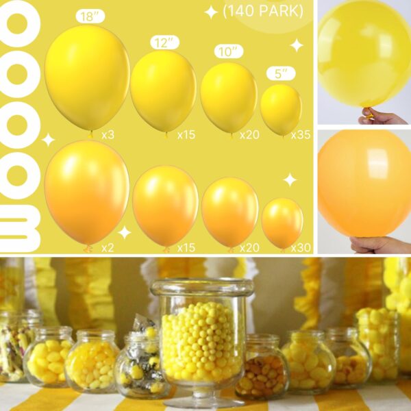 Boho Yellow and Orange Balloons 140 Pcs