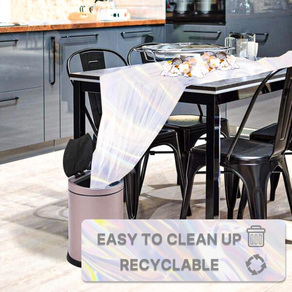 metallic silver foil tablecloth set