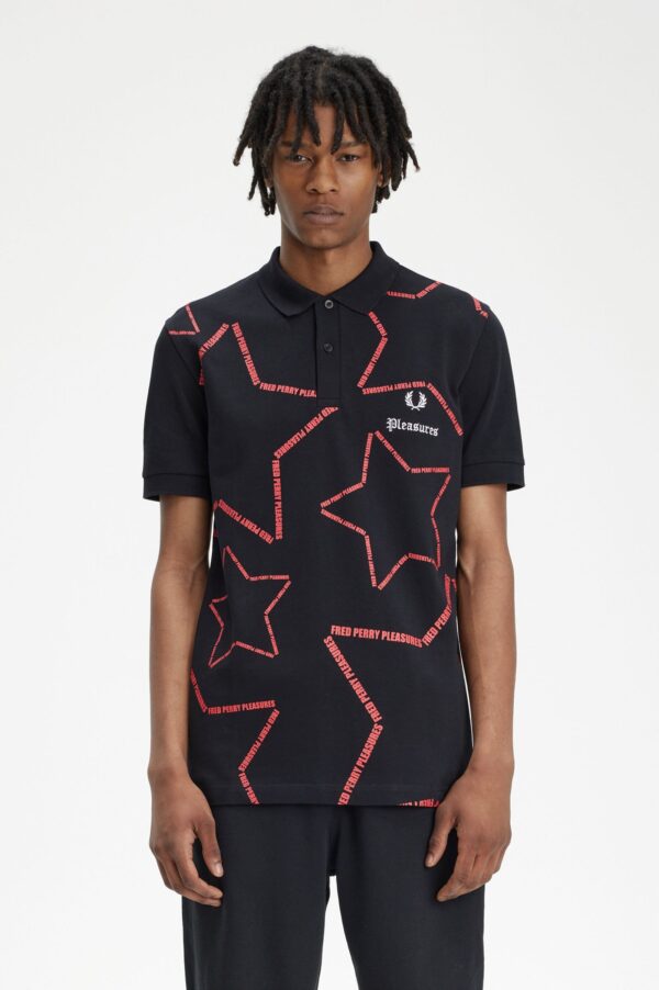 PleasuresStar Fred Perry Shirt Black