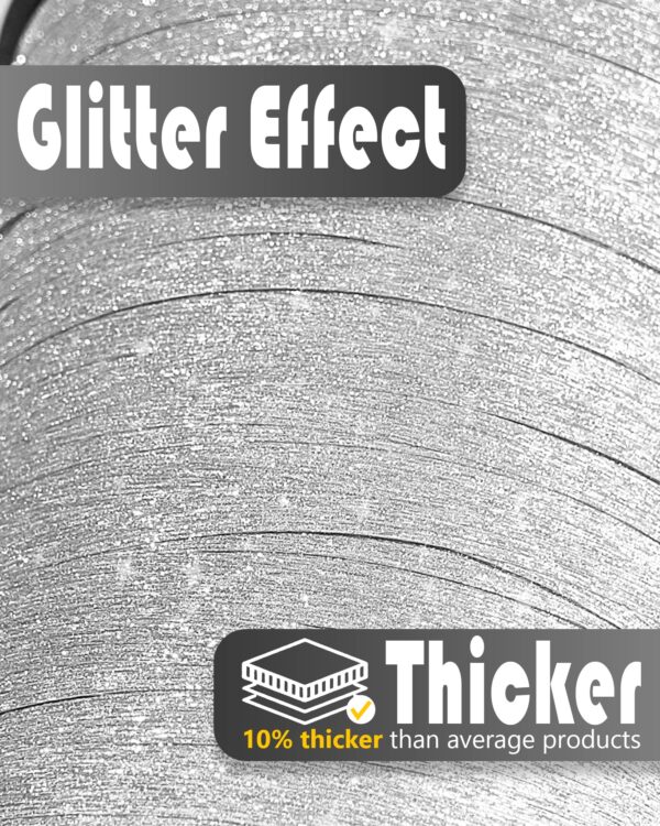 Silver Glitter Curling Ribbon for Decorations - Image 3