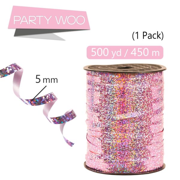 Iridescent Pink Curling Ribbon - Image 4