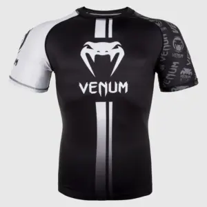 Venum Logos Rashguard Short Sleeves - Black/White