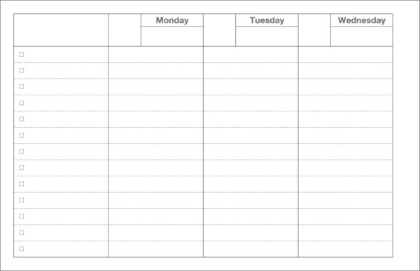 Weekly Schedule Planner Dark Green