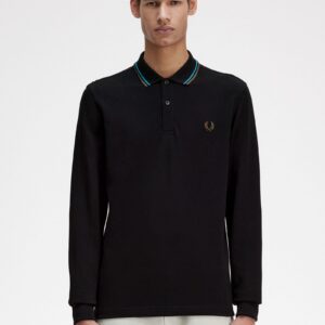 The Fred Perry ShirtM3636 Black / Cyber Blue / Uniform Green