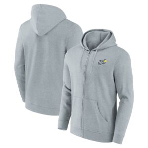 Sweat à capuche entièrement zippé avec logo principal du Tour de France - Gris sport