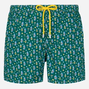 Lightweight fabric swim shorts Lighting with gin lemon print