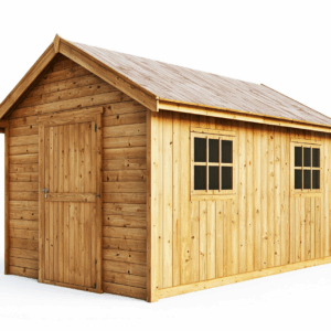 Abri de jardin en bois massif pour extérieur style rustique rangement outils 3x4m naturel