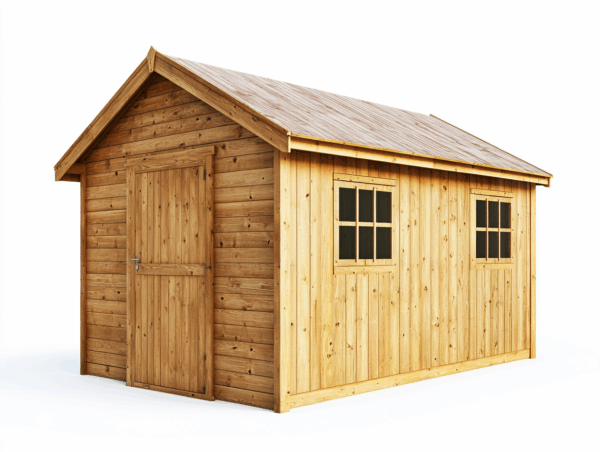 Abri de jardin en bois massif pour extérieur style rustique rangement outils 3x4m naturel