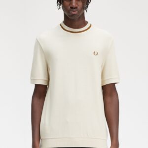 Crew Neck Piqué T-Shirt Oatmeal
