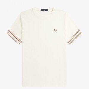 Bold Tipped Piqué T-Shirt Ecru