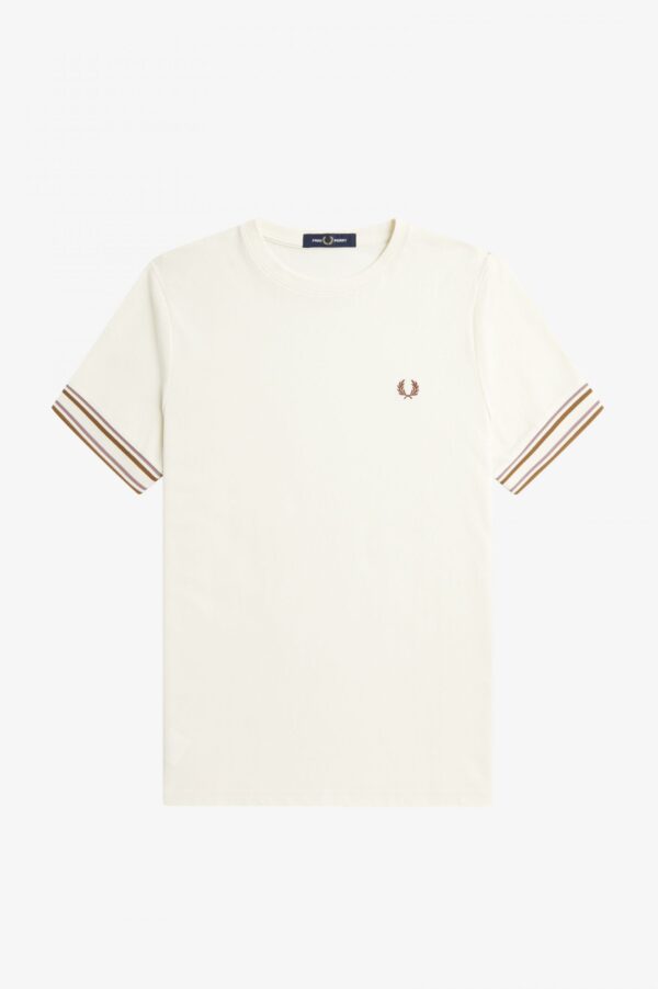Bold Tipped Piqué T-Shirt Ecru