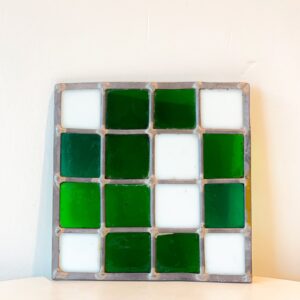 Checkerboard Colored Glass Art