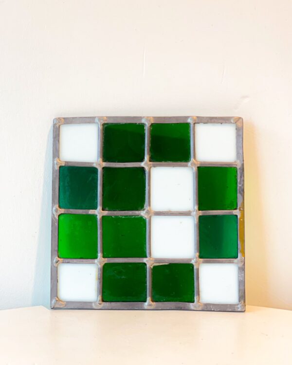 Checkerboard Colored Glass Art