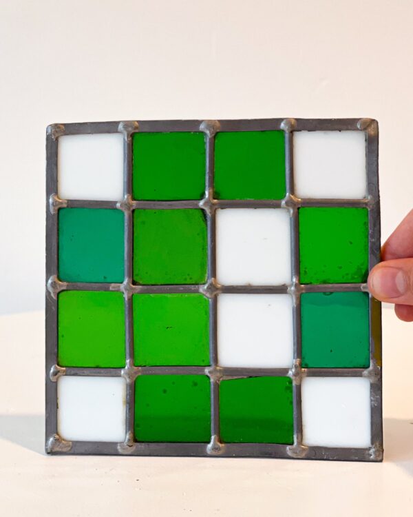 Checkerboard Colored Glass Art - Image 3