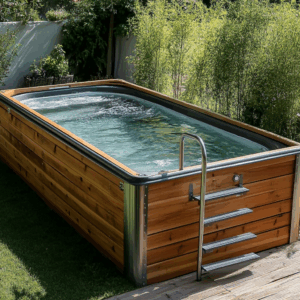 Piscinas desmontable rectangular con estructura metálica para jardín MB49753596