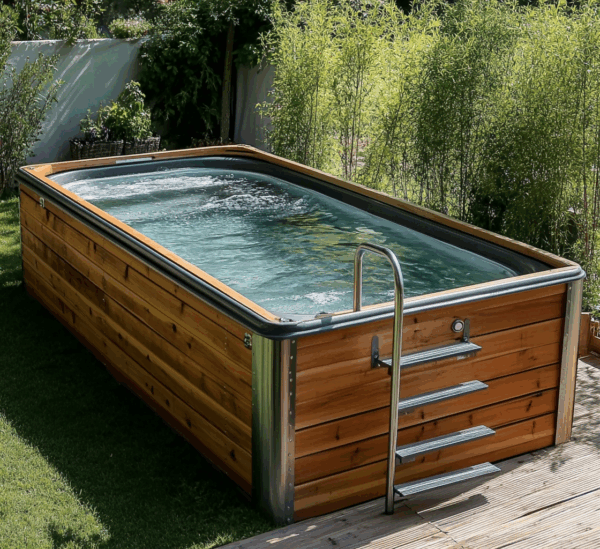 Piscinas desmontable rectangular con estructura metálica para jardín MB49753596