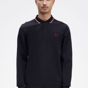 The Fred Perry ShirtM3636 Navy / Snow White / Burnt Red
