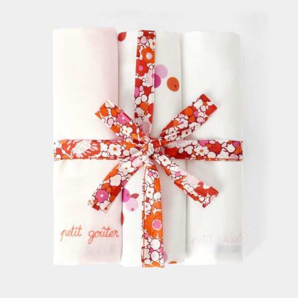 Set of 3 cotton swaddling cloths