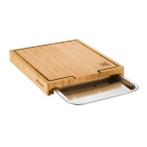 ZWILLING BBQ+ 15.5-inch x 12-inch Cutting Board With Tray, Bamboo