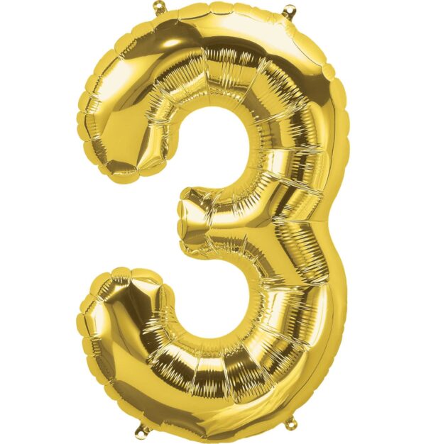 Large Gold Number Balloon