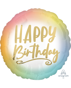 Rainbow Ombre Happy Birthday Foil Balloon