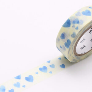 blue paper tape with heart design