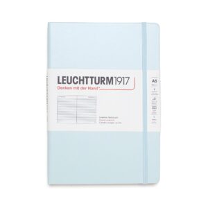 light green hardcover A5 medium notebook ruled