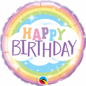 Pastel Rainbow Birthday Balloon