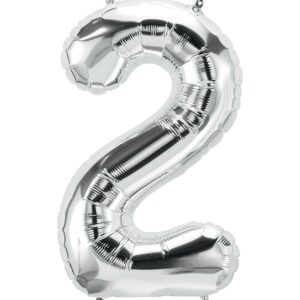 Large Silver Number Balloon