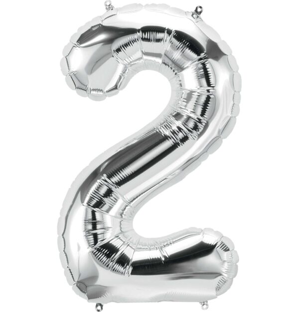 Large Silver Number Balloon