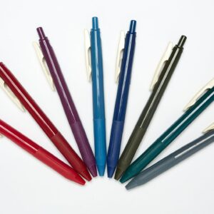 Vintage Brown Grey Gel Pen with Push Clip
