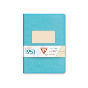 turquoise staplebound notebook lined