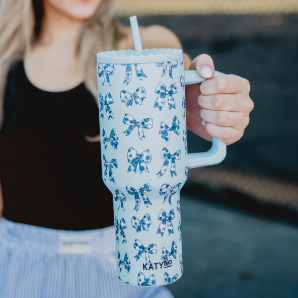 40 oz decorative bow tumbler