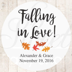 Leaves Wedding Favor Stickers Set of 24