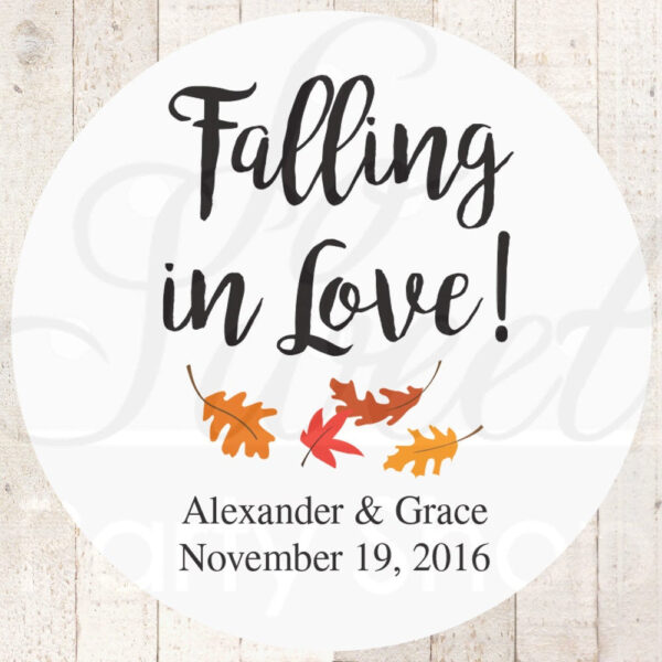 Leaves Wedding Favor Stickers Set of 24