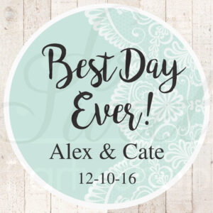 Wedding Favor Stickers Mint Set of 24